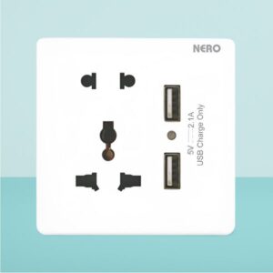 Casa X291-W 2.1A 100-240V 2 Gang USB Charging Socket – White